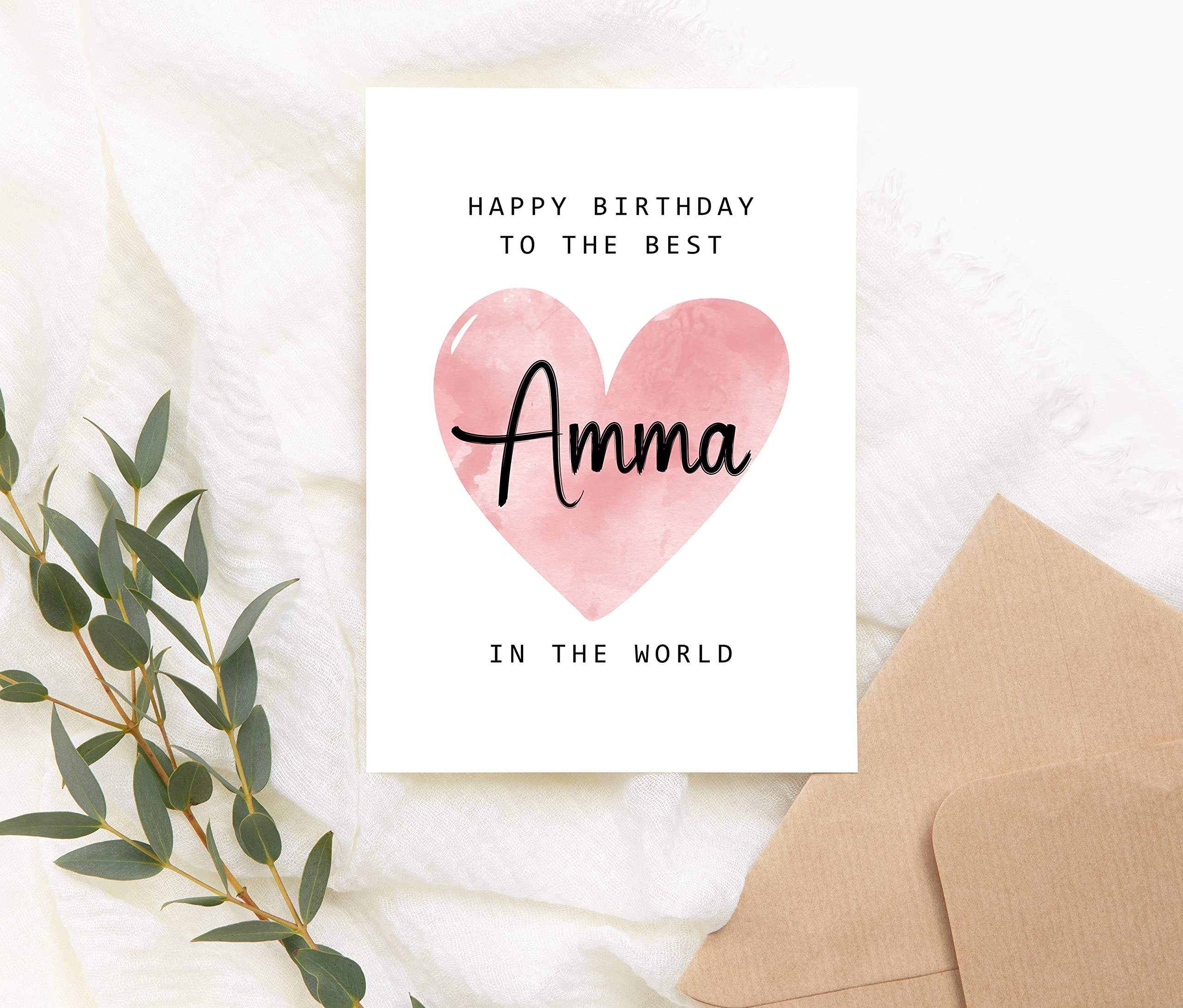 Happy Birthday To The Best Amma In The World Card - Amma Birthday Card - Amma Card - Mother's Day Gift - Happy Birthday Card Happy Birthday Mom