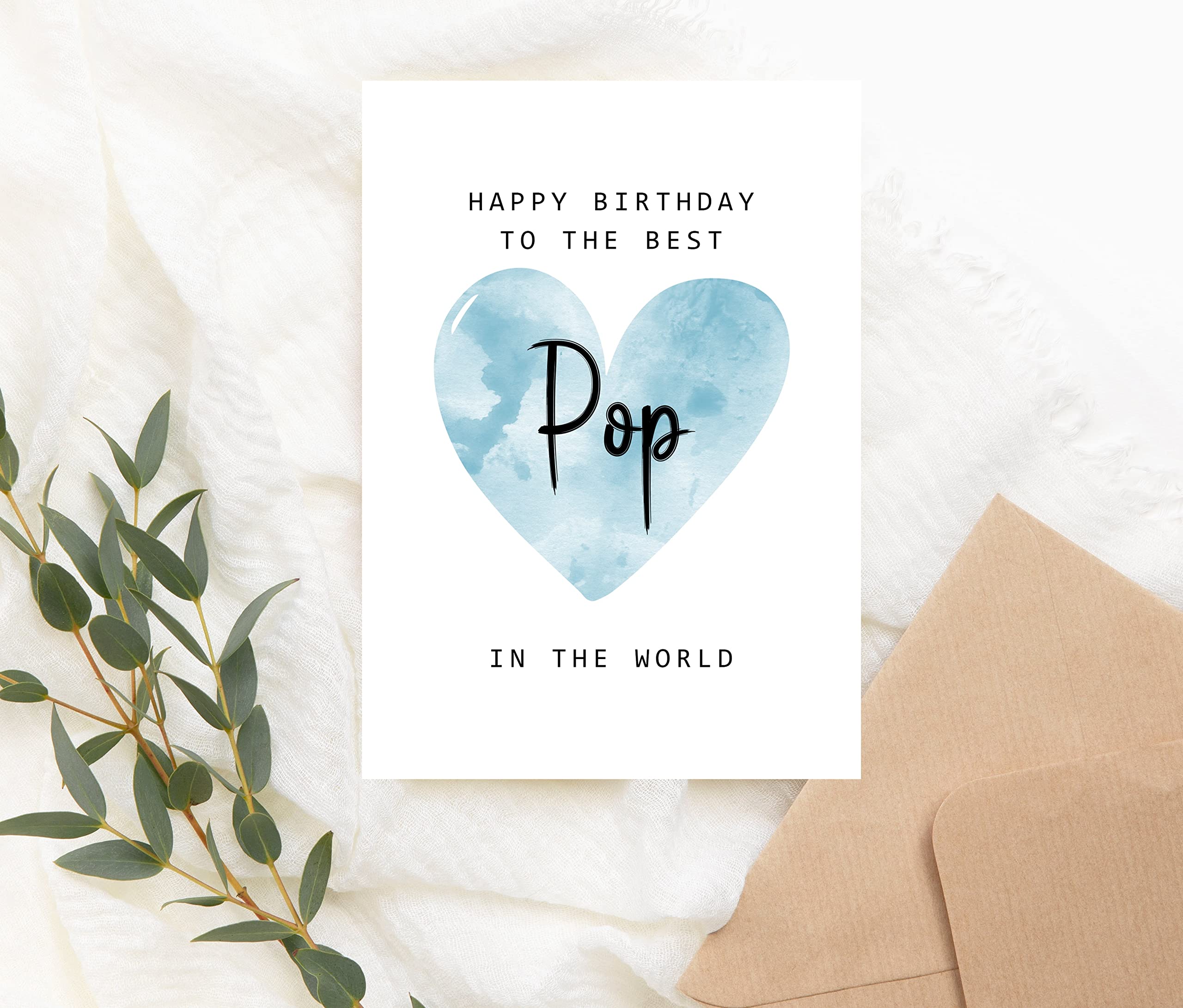 MoltDesigns Happy Birthday To The Best Pop In The World Card - Pop Birthday Card - Pop Card - Father's Day Gift - Happy Birthday Card