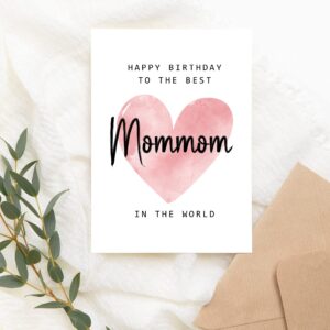 Happy Birthday To The Best Mommom In The World Card - Mommom Birthday Card - Mommom Card - Mother's Day Gift - Happy Birthday Card Happy Birthday Mom