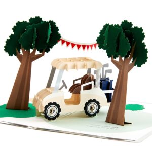 hallmark pop up birthday card for him (golf cart) signature paper wonder 3d card