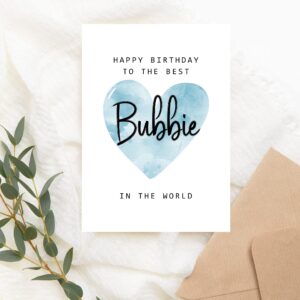 MoltDesigns Happy Birthday To The Best Bubbie In The World Card - Bubbie Birthday Card - Bubbie Card - Father's Day Gift - Happy Birthday Card