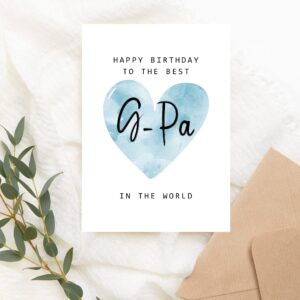 MoltDesigns Happy Birthday To The Best G-Pa In The World Card - G-Pa Birthday Card - G-Pa Card - Father's Day Gift - Happy Birthday Card