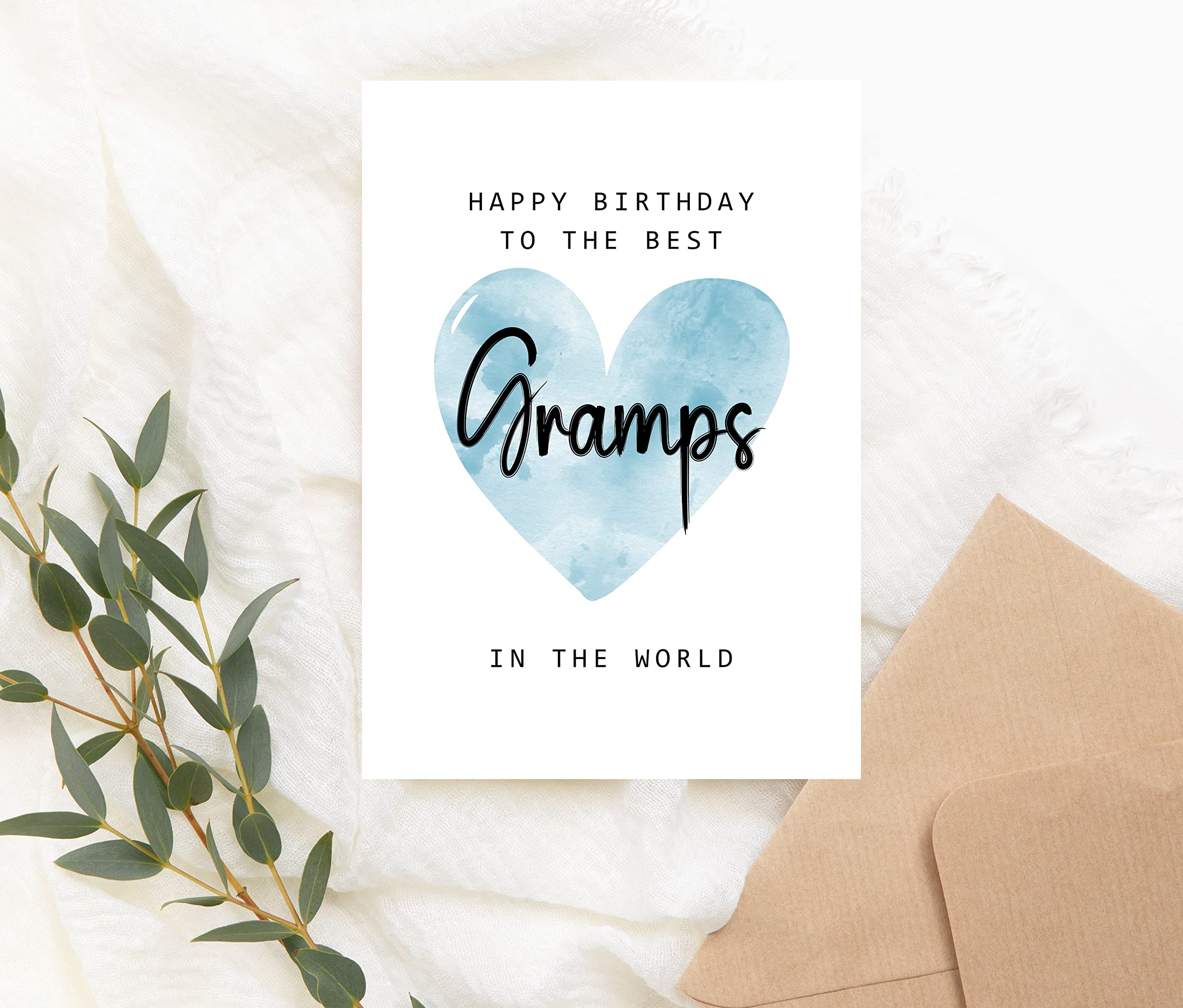 MoltDesigns Happy Birthday To The Best Gramps In The World Card - Gramps Birthday Card - Gramps Card - Father's Day Gift - Happy Birthday Card