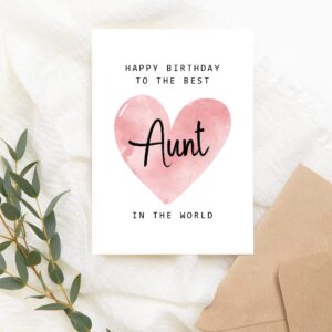 Happy Birthday To The Best Aunt In The World Card - Aunt Birthday Card - Aunt Card - Mother's Day Gift - Happy Birthday Card Happy Birthday Mom