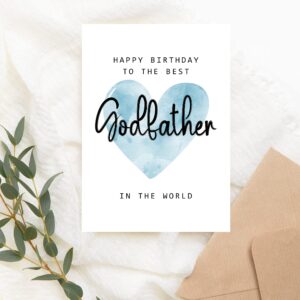 MoltDesigns Happy Birthday To The Best Godfather In The World Card - Godfather Birthday Card - Godfather Card - Father's Day Gift - Happy Birthday Card