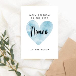 MoltDesigns Happy Birthday To The Best Nonno In The World Card - Nonno Birthday Card - Nonno Card - Father's Day Gift - Happy Birthday Card