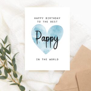 MoltDesigns Happy Birthday To The Best Pappy In The World Card - Pappy Birthday Card - Pappy Card - Father's Day Gift - Happy Birthday Card