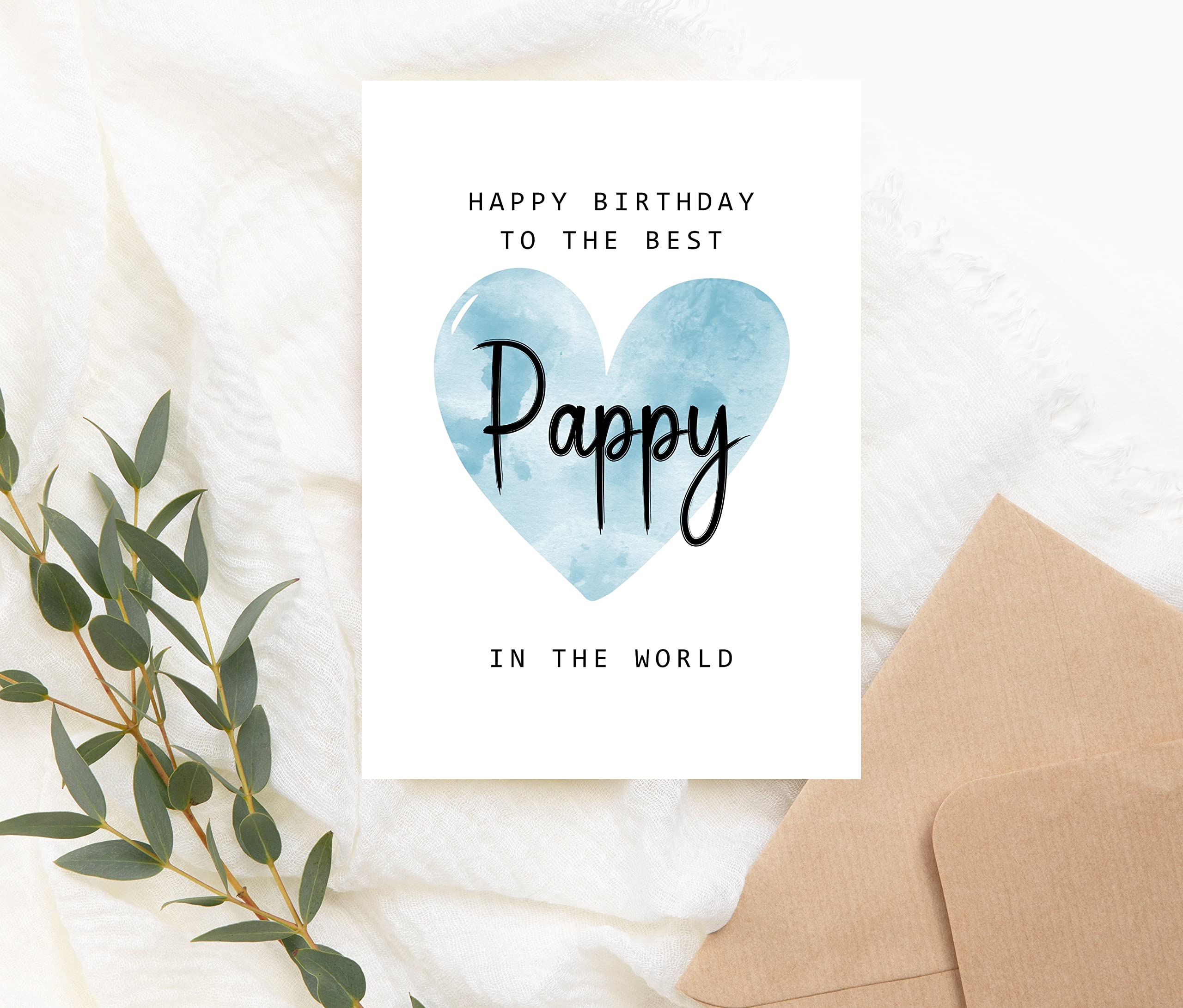 MoltDesigns Happy Birthday To The Best Pappy In The World Card - Pappy Birthday Card - Pappy Card - Father's Day Gift - Happy Birthday Card