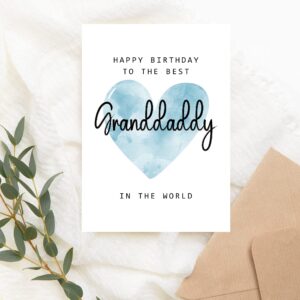 MoltDesigns Happy Birthday To The Best Granddaddy In The World Card - Granddaddy Birthday Card - Granddaddy Card - Father's Day Gift - Happy Birthday Card