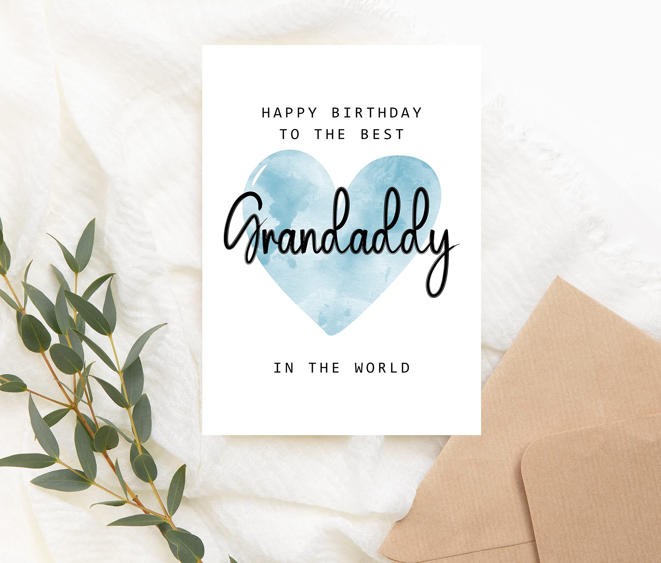 MoltDesigns Happy Birthday To The Best Grandaddy In The World Card - Grandaddy Birthday Card - Grandaddy Card - Father's Day Gift - Happy Birthday Card