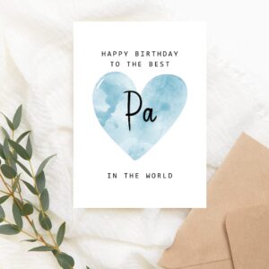 MoltDesigns Happy Birthday To The Best Pa In The World Card - Pa Birthday Card - Pa Card - Father's Day Gift - Happy Birthday Card