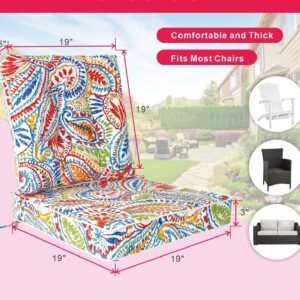 JMGBird Outdoor Chair Cushion, Patio Chair Cushion 19"x19" Outdoor Oushions for Patio Furniture