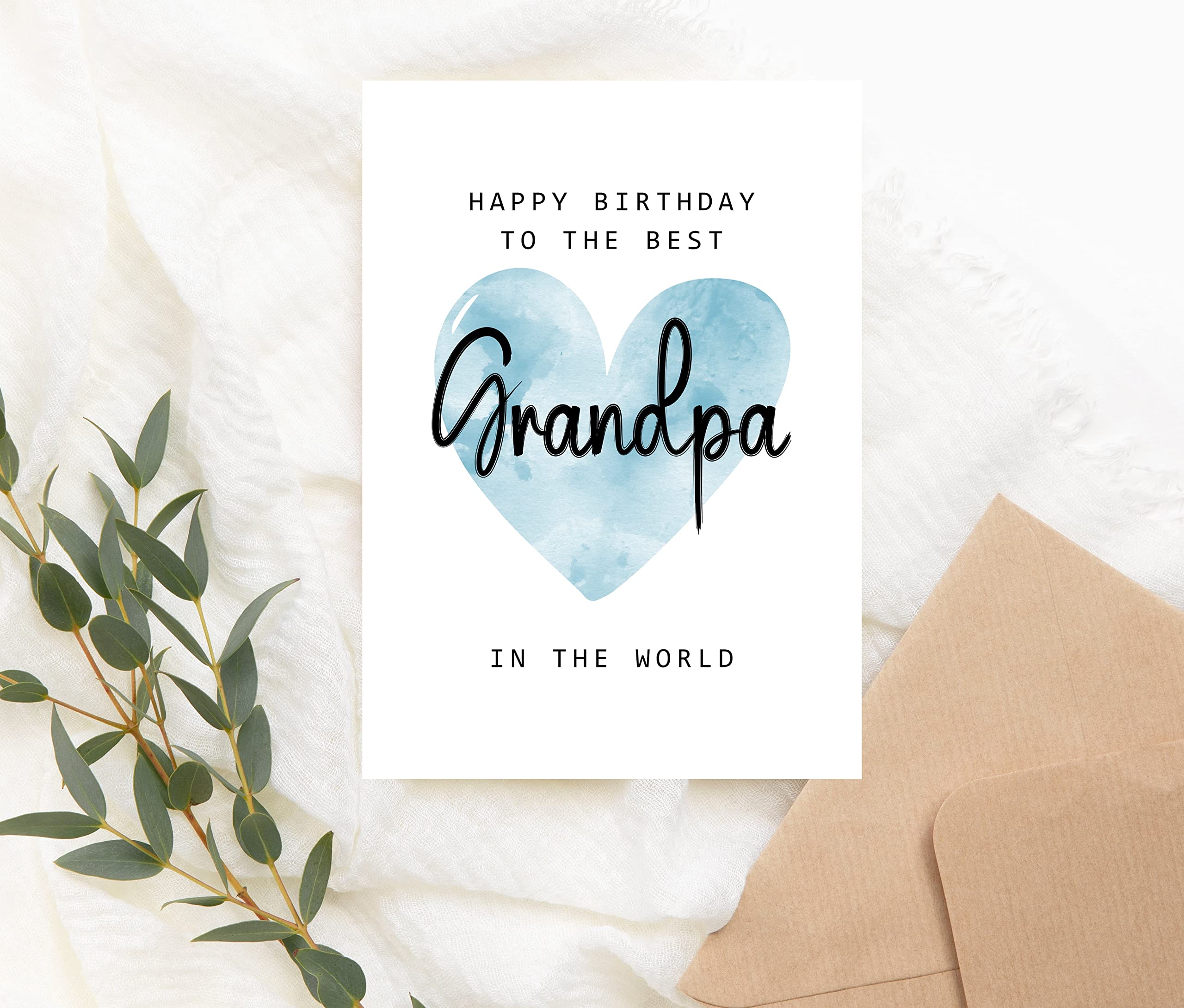 MoltDesigns Happy Birthday To The Best Grandpa In The World Card - Grandpa Birthday Card - Grandpa Card - Father's Day Gift - Happy Birthday Card