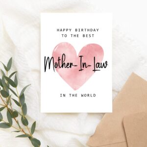 Happy Birthday To The Best Mother-In-Law In The World Card - Mother-In-Law Birthday Card - Mother-In-Law Card - Mother's Day Gift - Happy Birthday Card Happy Birthday Mom