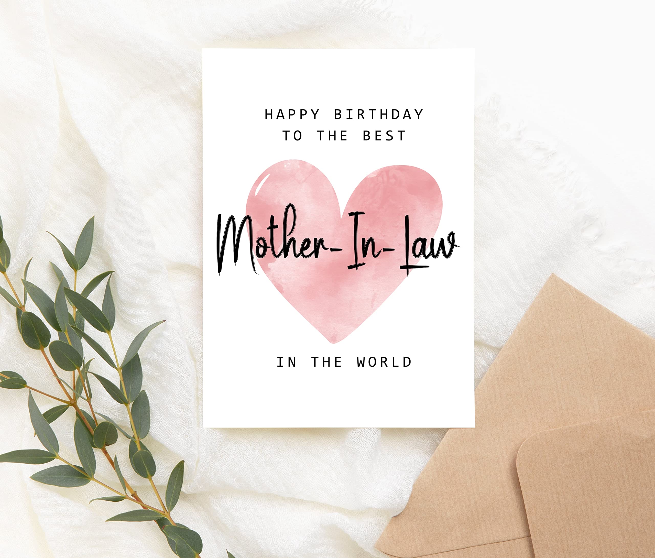 Happy Birthday To The Best Mother-In-Law In The World Card - Mother-In-Law Birthday Card - Mother-In-Law Card - Mother's Day Gift - Happy Birthday Card Happy Birthday Mom