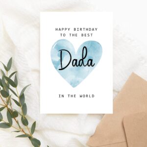 MoltDesigns Happy Birthday To The Best Dada In The World Card - Dada Birthday Card - Dada Card - Father's Day Gift - Happy Birthday Card