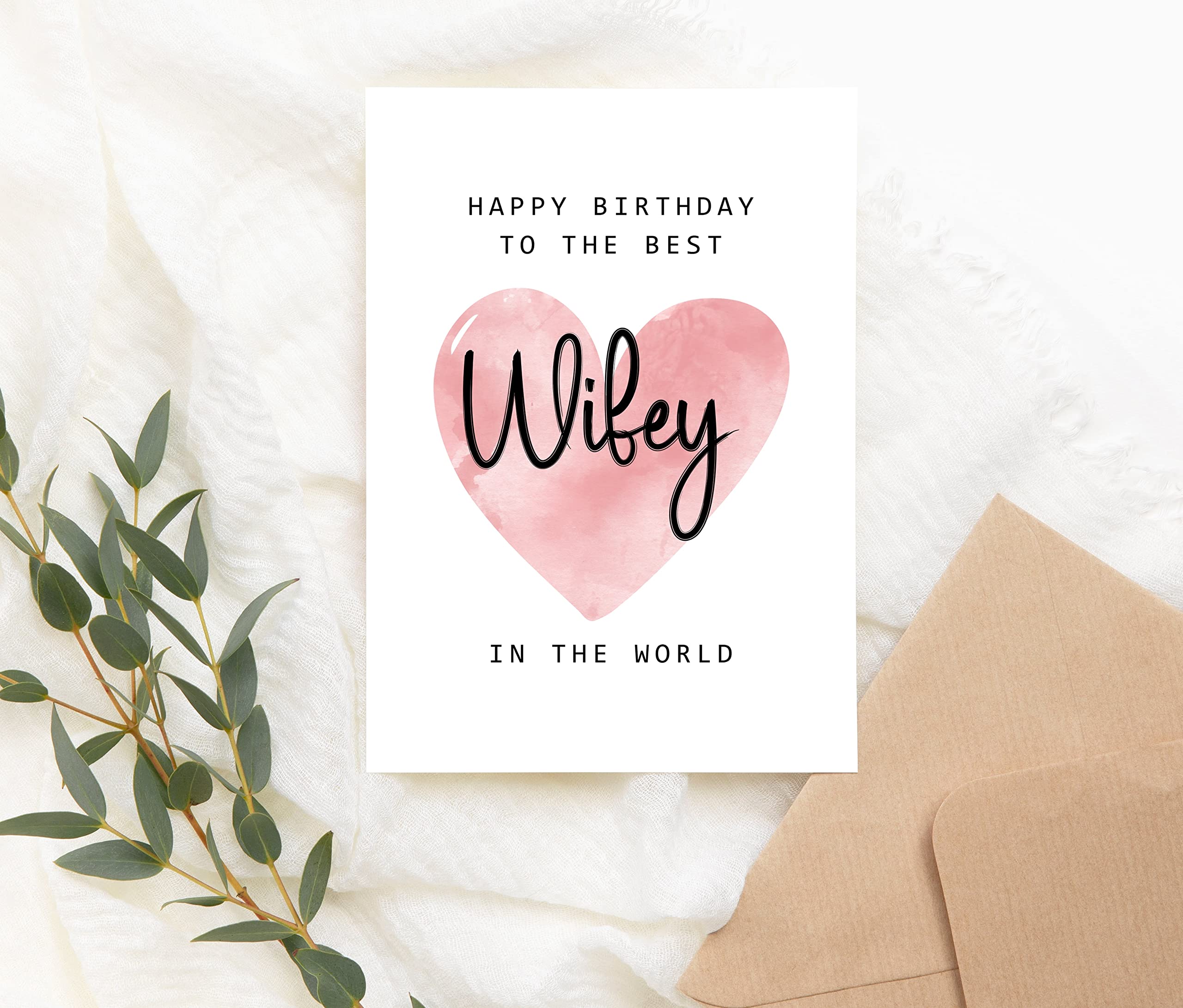 Happy Birthday To The Best Wifey In The World Card - Wifey Birthday Card - Wifey Card - Mother's Day Gift - Happy Birthday Card Happy Birthday Mom