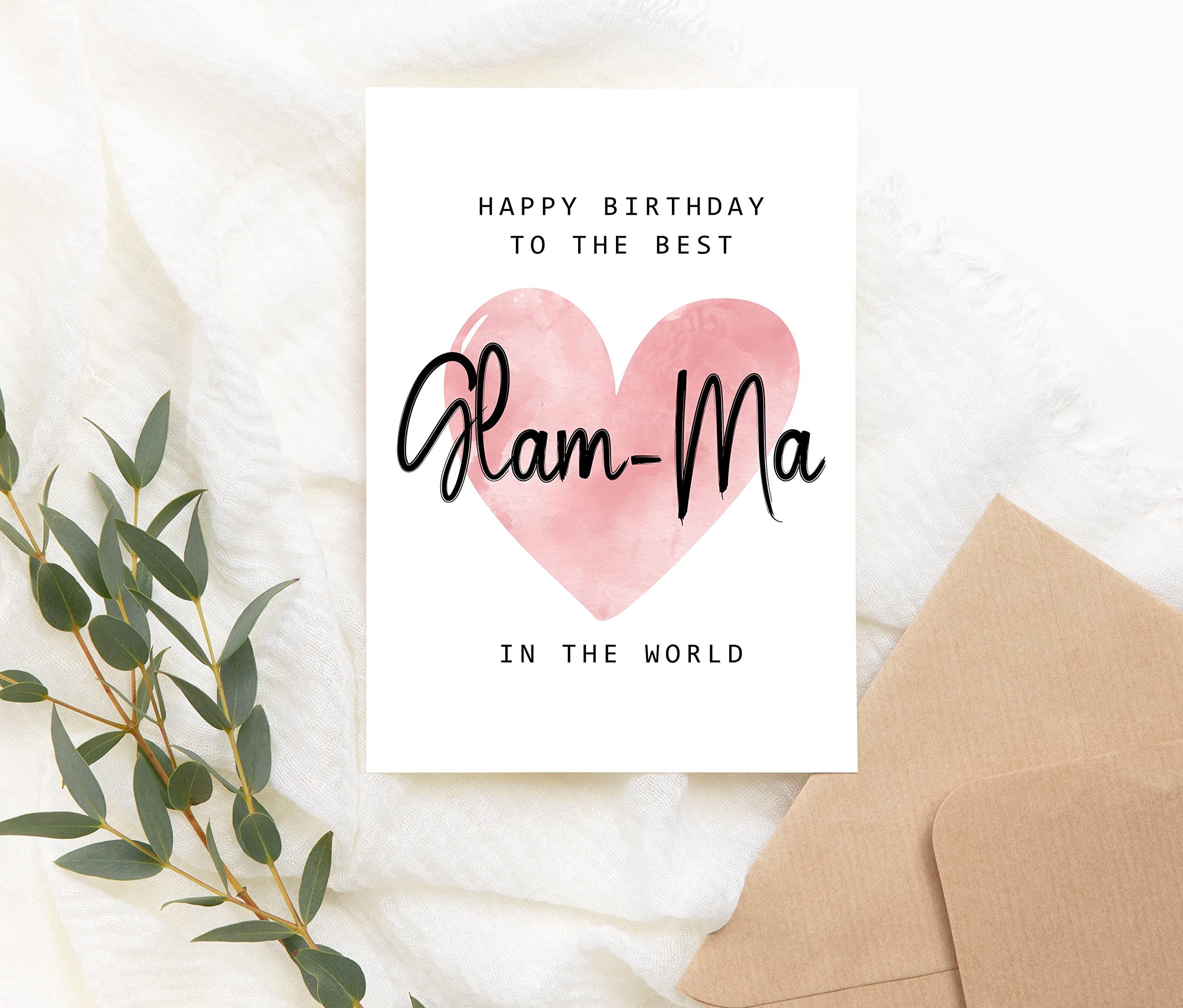 Happy Birthday To The Best Glam-Ma In The World Card - Glam-Ma Birthday Card - Glam-Ma Card - Mother's Day Gift - Happy Birthday Card Happy Birthday Mom