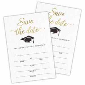 save the date graduation party invitations with envelopes(20 pack), grad cap 2023 grad party announcement invite cards for him or her, university grad celebration,party favors & supplies-byyqk-a04