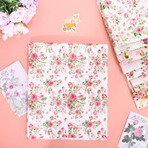 Whaline 12Pcs Spring Cotton Fabric Bundles 18 x 22 Inch Floral Quilting Fabric Patchwork Flower Pattern Precut Fat Quarters for Spring Birthday Sewing DIY Crafts Handmade Clothing