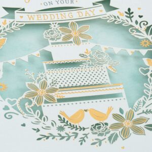 UK Greetings Son & Daughter-In-Law Wedding Card With Envelope - Pretty Cake Design