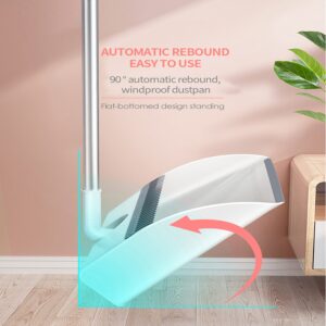 Magnetic Suction Broom Dustpan Suit,Broom and Dustpan Set for Home, Dustpan and Broom Set, Broom and Dustpan Combo for Office Home Kitchen Lobby Floor Use Dustpan Broom Set