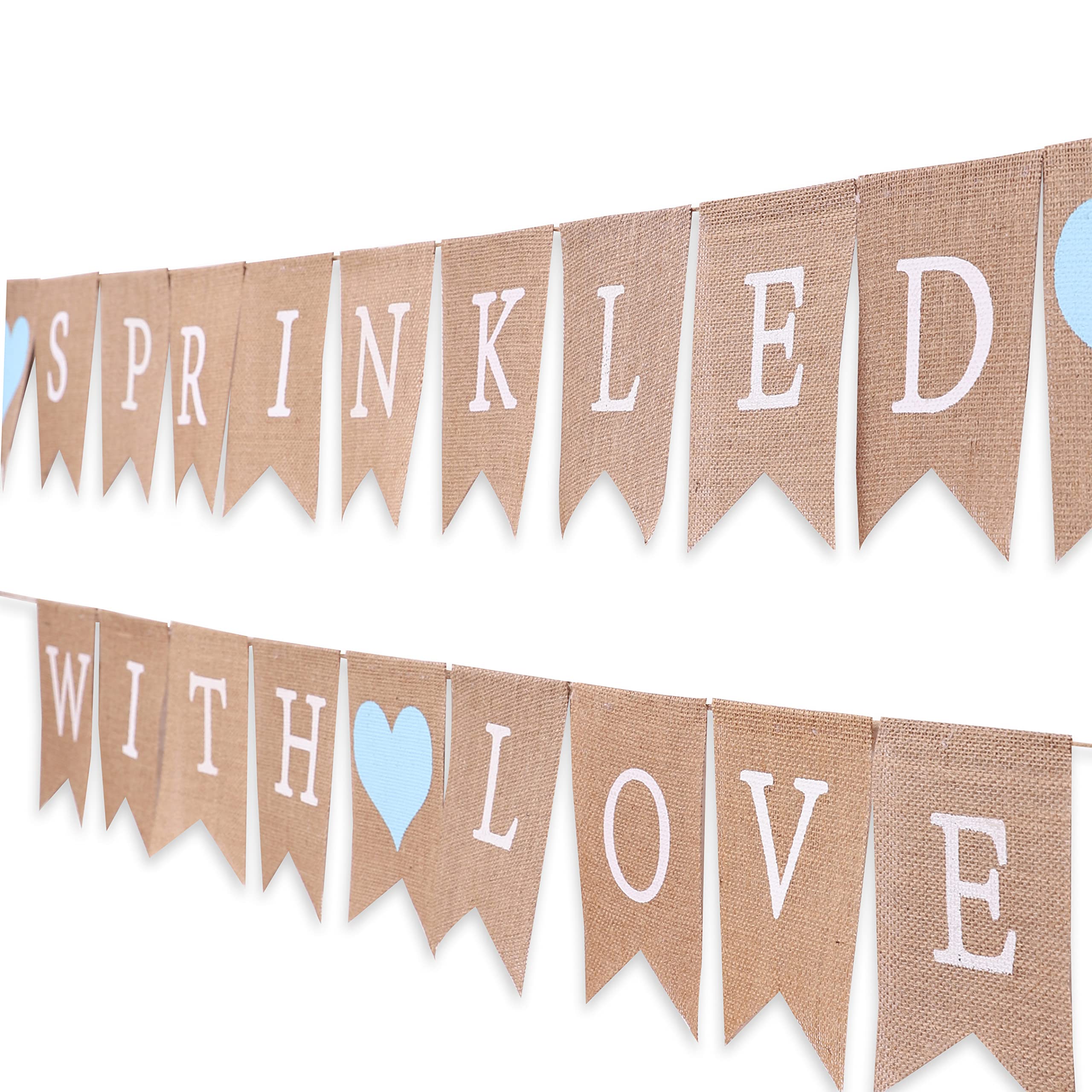 Sprinkled with Love Banner - Rustic Burlap Baby Shower Banner, Sprinkled with Love Baby Shower Decorations, Baby Birthday Banner, Party Photo Backdrop, Photo Decoration Props