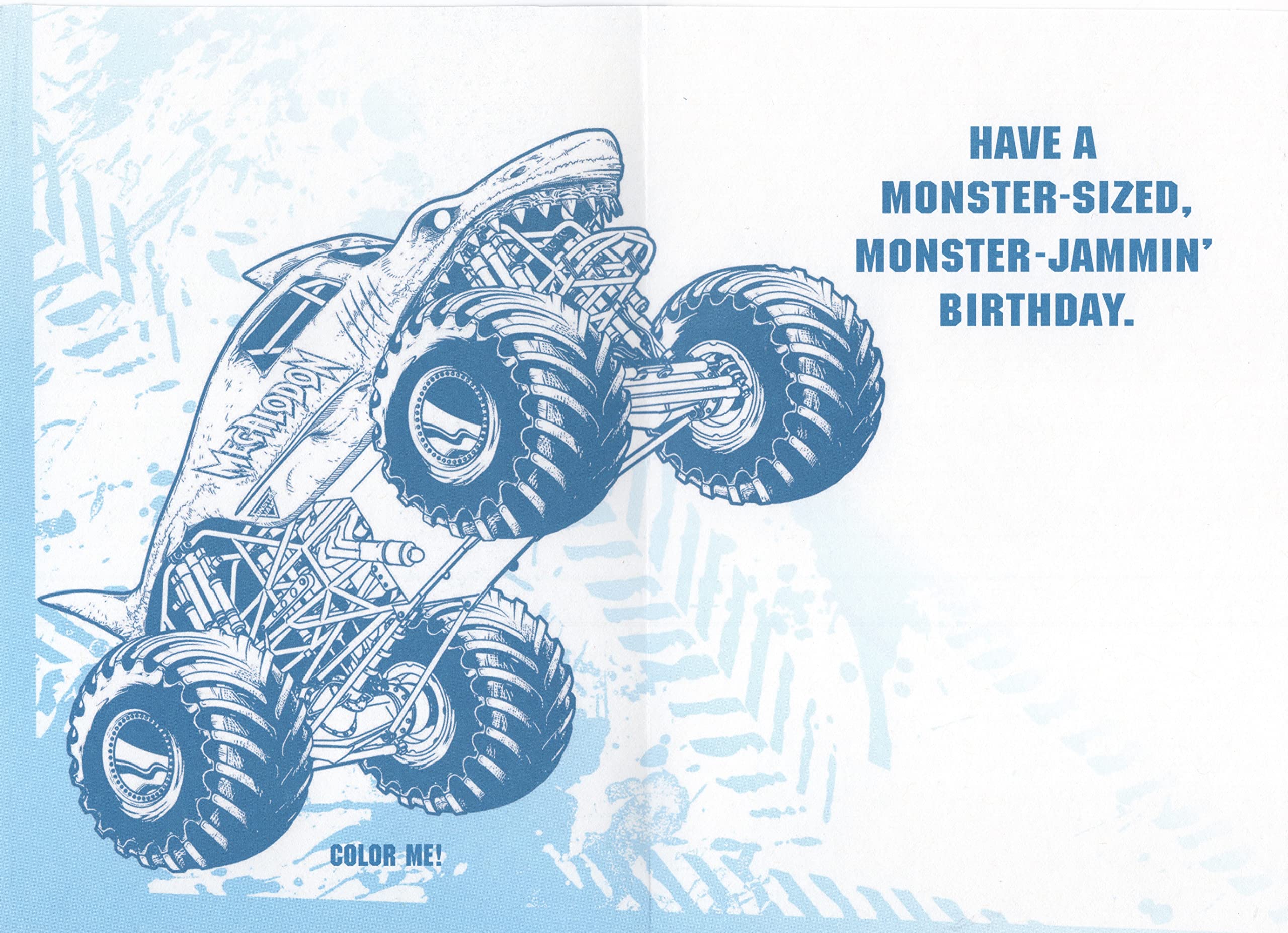 Today and Always by American Greetings Monster Jam Happy 6th Sixth Birthday (Age 6) Coloring Card Featuring Megalodon - Have a Monster-Sized Monster-Jammin' Birthday