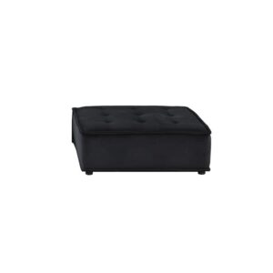 Lilola Home Anna Black Velvet 4-Seater Modular Sofa