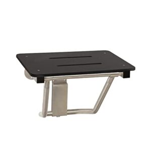 18" x 15" Black Folding Wall Mount Shower Seat Bench, ADA Compliant