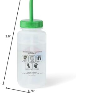 United Scientific™ UniSafe™ Laboratory Grade Wide Mouth LDPE Vented Wash Bottle, Methanol, 500mL (16oz), 4-Color, Pack of 6