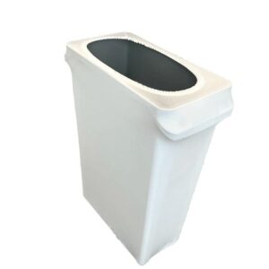 Spandex & Table Linens Spandex Stretch Slim Jim Trash Can Cover - Garbage Can Cover for 23 Gallon Trash Bins - Durable Polyester/Spandex Blend Garbage Can Covers - Made in The USA - White