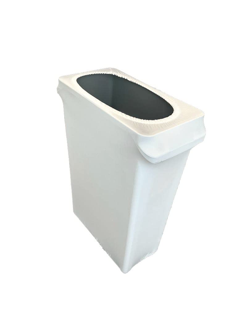 Spandex & Table Linens Spandex Stretch Slim Jim Trash Can Cover - Garbage Can Cover for 23 Gallon Trash Bins - Durable Polyester/Spandex Blend Garbage Can Covers - Made in The USA - White