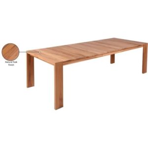 Meridian Furniture 353-T Tulum Collection Modern | Contemporary Outdoor Patio Patio Dining Table with Solid Teak Wood and Natural Teak Finish, 108.5" W x 40" D x 30" H, Natural