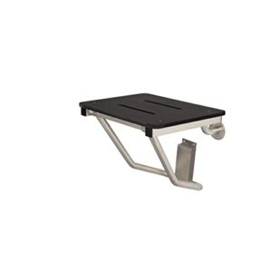 18" x 15" Black Folding Wall Mount Shower Seat Bench, ADA Compliant