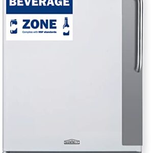 Summit Appliance FF6W7BZLHD Commercial 24" Wide All-Refrigerator; For use in Bars, Restaurants, and Other Commercial Environments; 5.5 cu.ft Capacity; Automatic Defrost; Left Hand Door Swing