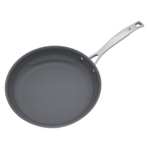 HENCKELS Clad H3 10-inch Induction Ceramic Nonstick Frying Pan with Lid, Stainless Steel, Durable and Easy to clean