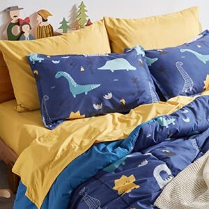 SLEEP ZONE Kids Bedding Twin Comforter Set - Cute Printed for Boys, Girls, Teens, Super Soft, Fade Resistant, Dino Family, Twin