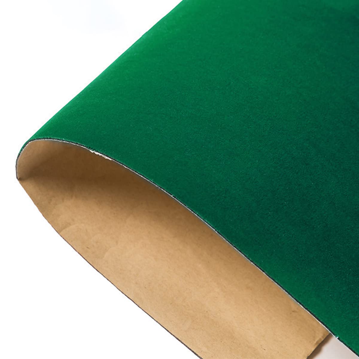 Self-Adhesive Felt Fabric, Velvet Fabric Adhesive Backing,Soft Velvet Drawer Lining,Crafts DIY Fabric for ewelry Box Felt Lining, Storage Box Lining and Solid Felt Wallpaper (17.7" x 78.75" Green)