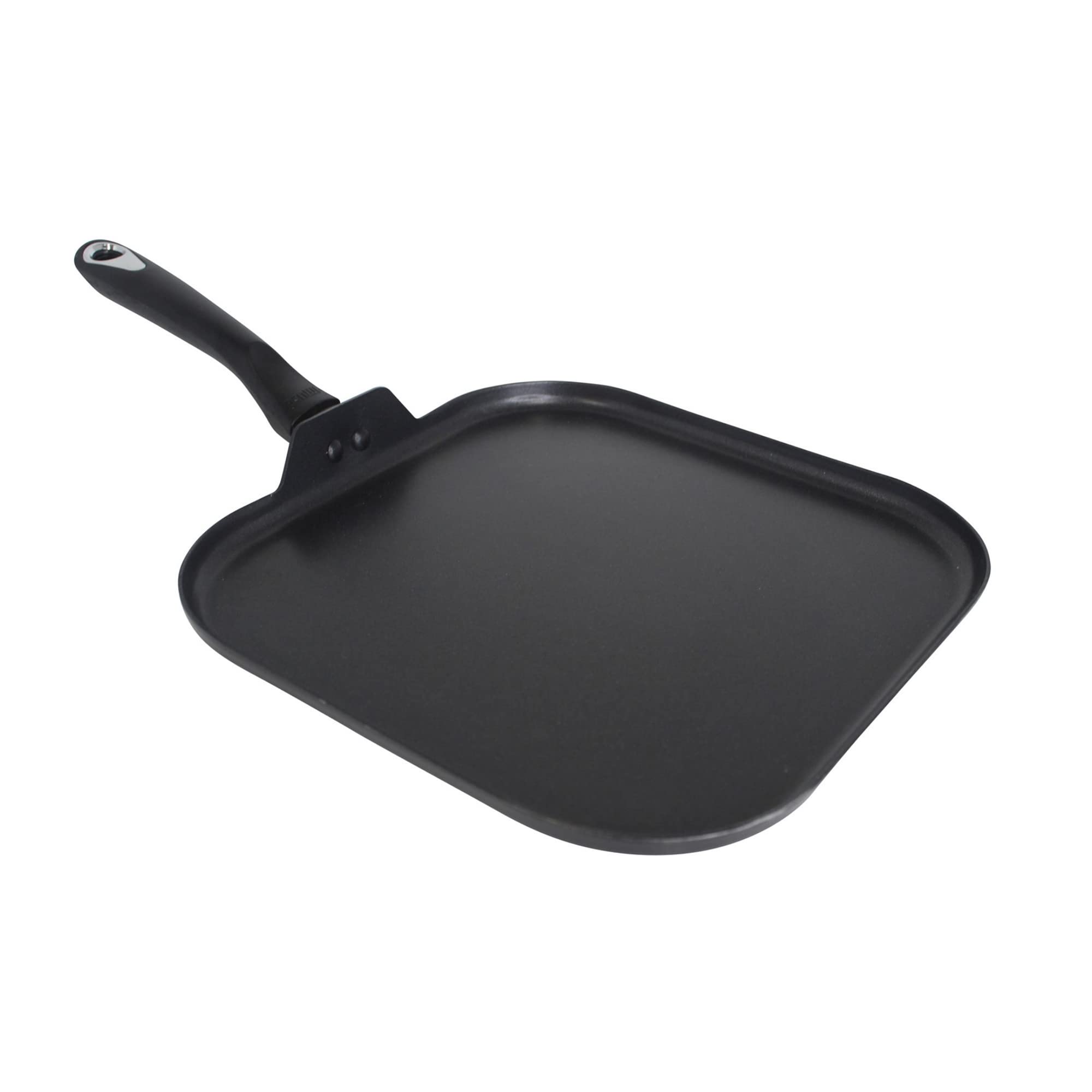 IMUSA 11in Bistro Aluminum Nonstick Square Griddle with Cool Touch Handle, Black