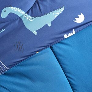 SLEEP ZONE Kids Bedding Twin Comforter Set - Cute Printed for Boys, Girls, Teens, Super Soft, Fade Resistant, Dino Family, Twin