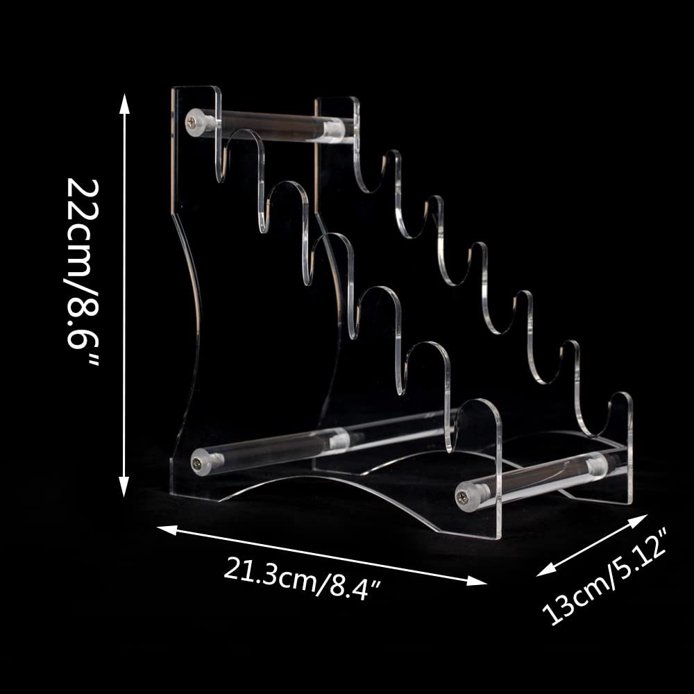 HHUXIUE Knife Display Stand，Knife Display，Acrylic Knife Display Case，Suitable for dagger, EDC, mini knife. Holds 6 pocket knives(transparent)