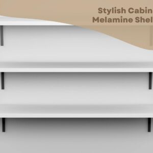 B&B HARDWARE Cabinet Shelves - Melamine 3/4'' Thick - Custom Organize Space with Stylish Cabinet Melamine Shelves - Perfect Solution for Home & Office - Cut to Size (16" Depth x 26 Inches Length)