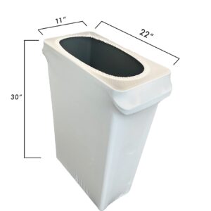 Spandex & Table Linens Spandex Stretch Slim Jim Trash Can Cover - Garbage Can Cover for 23 Gallon Trash Bins - Durable Polyester/Spandex Blend Garbage Can Covers - Made in The USA - White