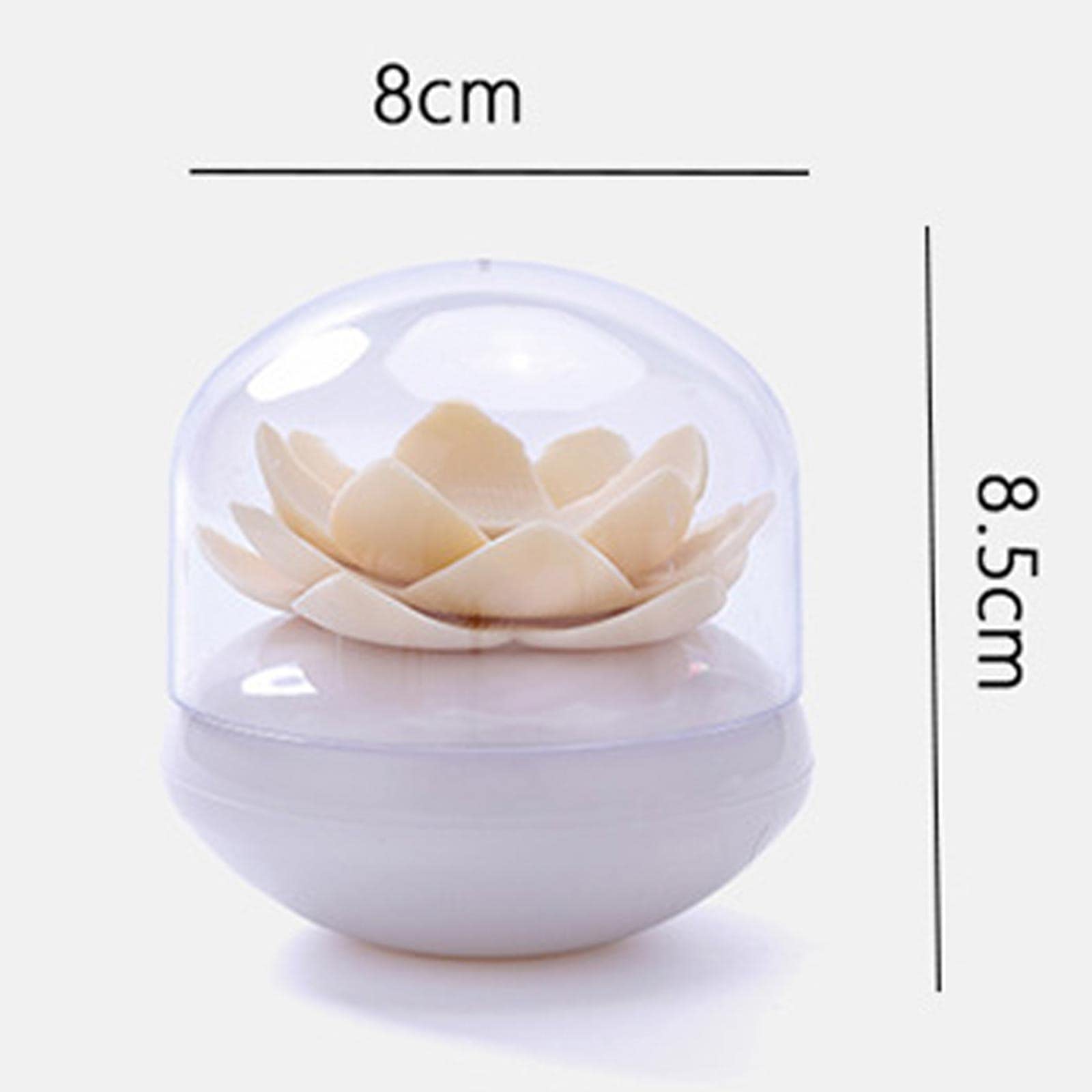 Cotton Swab Holder with Lid,Lotus Shaped Cotton Swab Box,Toothpicks Storage Box Holder,Cotton Ball Holder,Flower Bathroom Decor Table Decorate (Beige)