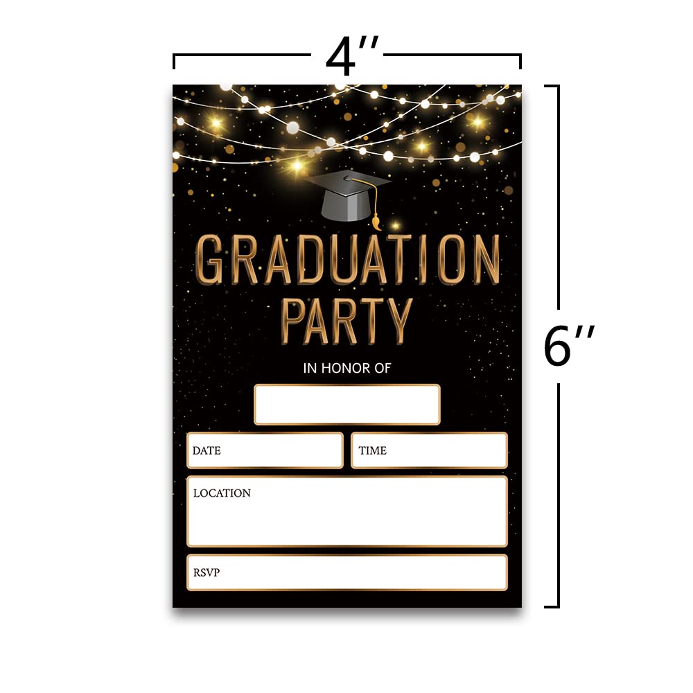 FujLoy 20 Cards with Envelopes, graduation party invitations 2024, 2024 College, High School, University Grad Celebration.（008）