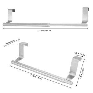 Over Door Towel Rail Holder, Towel Rack for Cabinet Retractable Stainless Steel Kitchen Over Cabinet Towel Bar Rack Shelf No Drilling (Single bar Small Size)