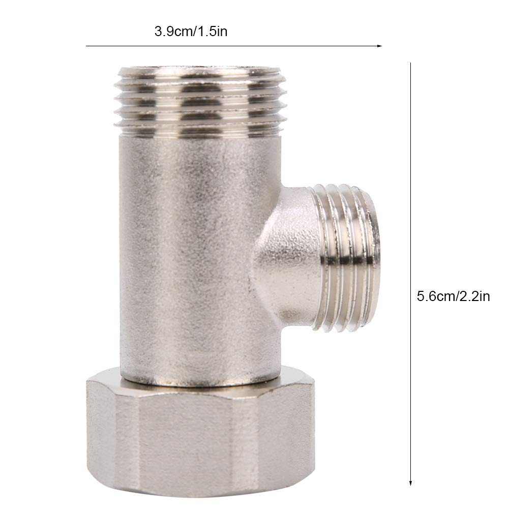 7/8 Brass T Adapter Shower Head Three Connector Valve for Toilet Shower Head Diverter Valve 7/8 Brass T Adapter,T Valve Connector 7/8 7/8 3/8 Bidet,T Connector for Toilet,