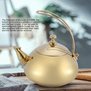 Theiere Marocaine Sanqiahome,Metallic Gold Kettle,Gold Teapot,Gold Kettle Classical 1.5L Stainless Steel Teapot Induction Cooker Teakettle Fast Water Heating Boiling Pot(Gold)