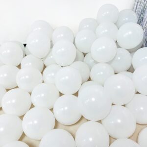 200pcs White Balloons 5 Inch Matte White Latex Balloons with 2 rolls of ribbon Small Party Balloons for Birthday Wedding Baby Shower Bridal Anniversary Festival Arch Garland Decorations